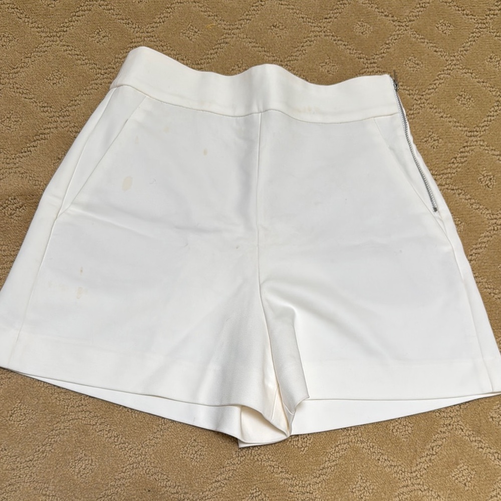 Zara White High Waist Shorts